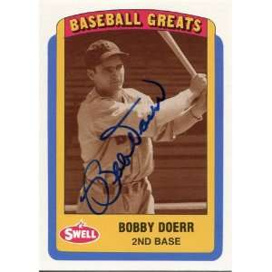  Bobby Doerr Autographed/Signed 1990 Swell Card Sports 