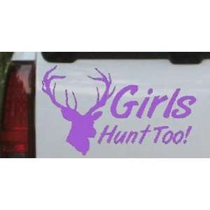  Purple 34in X 20.4in    Girls Hunt Too Hunting Decal Hunting 