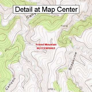  USGS Topographic Quadrangle Map   Friend Mountain, Texas 
