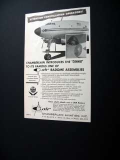 Chamberlain Aviation Connie CAIR Radome 1962 print Ad  