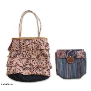  Cotton shoulder bag and purse set, Batik Flirt
