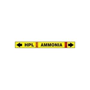 AMMONIA HPL LIQ HIGH   IIAR Self Stick Pipe Markers   IIAR SS OD 1 1/2 