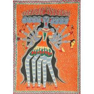  Goddess Mahakali   Madhubani Painting On Hand Made Paper 
