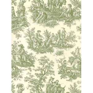  Blue Mountain Green and Creme Toile