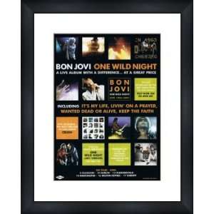  BON JOVI One Wild Night   Custom Framed Original Ad   Framed Music 