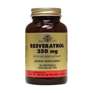  Solgar Resveratrol 250mg   30   Softgel Health & Personal 
