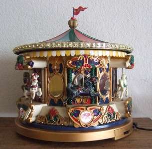    GO ROUND/Carousel Lighted Animated Musical Holiday 12x12  