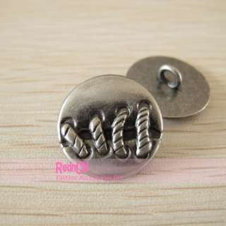 EMBOSSED STITCHES BASEBALL PEWTER METAL SHANK BUTTON x1  