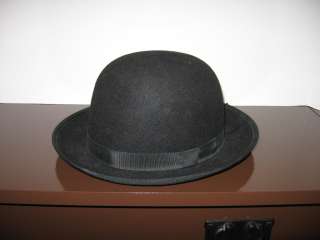 Vintage Mens Womens Derby Hat Black X Large  