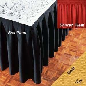   Each 17 Feet Gold Wholesale Restaurant Table Skirts Signature Shirred
