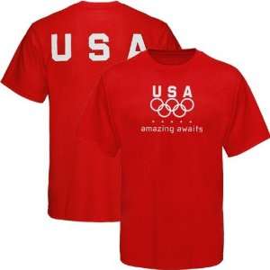  2010 Winter Olympics Team USA Red Amazing Awaits T shirt 