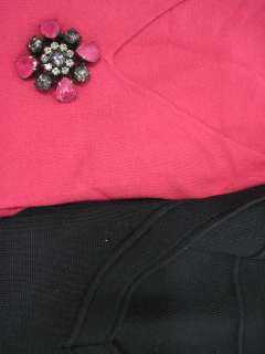 LOT 2 DANA BUCHMAN PETITE Pink Black Tops Shirts Sz S  