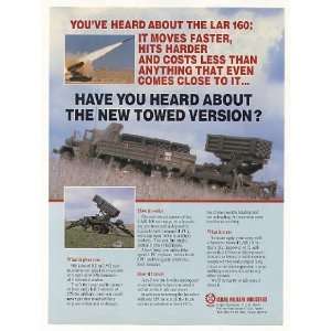  1986 IMI LAR 160 Towed Version Rocket System Print Ad 