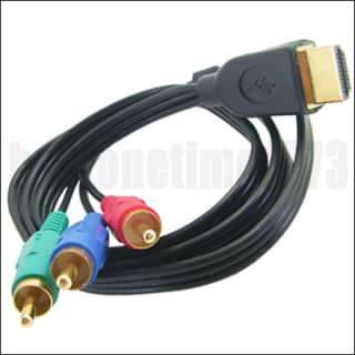 80CM 3FT Gold Plated HDTV HDMI Input Male to 3 RGB RCA AV AUDIO VIDEO 
