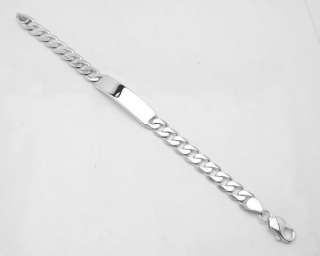 Solid Curb Link ID Bracelet 925 Sterling Silver 27g 8  
