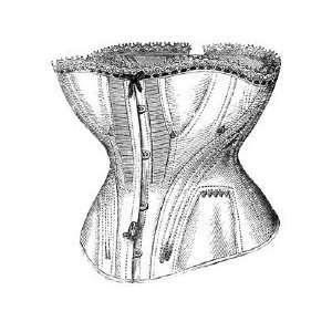 1876 White Coutil Corset Pattern   Multi Size   34 56 Bust   23.75 45 