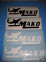 Mako Boat decal set ( 2 decals ) black set OR white set  