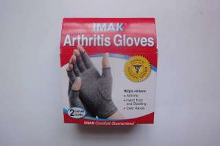 ARTHRITIS HAND GLOVES RELIEF THERAPY HAND PAIN IMAK A2017 GRAY ALL 