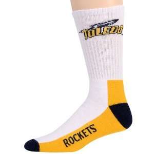  Toledo Rockets Tri Color Team Logo Crew Socks Sports 