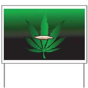  Yard Sign Marijuana Joint and Leaf 