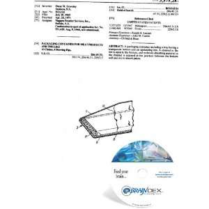  NEW Patent CD for PACKAGING CONTAINER FOR MEAT PRODUCTS 