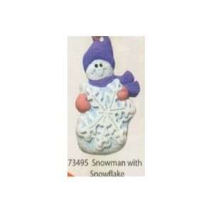   plastercraft nonfired use acrylic paint #1 snowman w/ snowflake