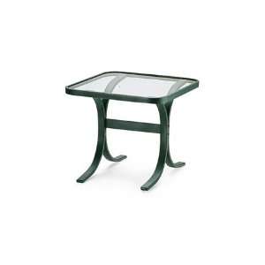   Acrylic Top Patio Table Aluminum 22 Square Glass End Textured Black