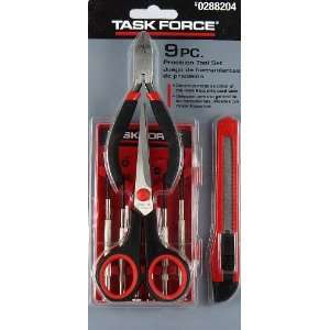 Task Force 9 Piece Precision Tool Set #0288204 Pliers Scissors 