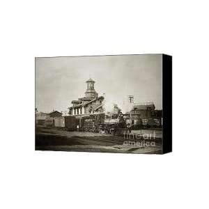 Wilkes Barre PA. New Jersey Central Train Station Early 1900s Canvas 
