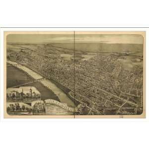  Historic Wilkes Barre, Pennsylvania, c. 1889 (M) Panoramic Map 