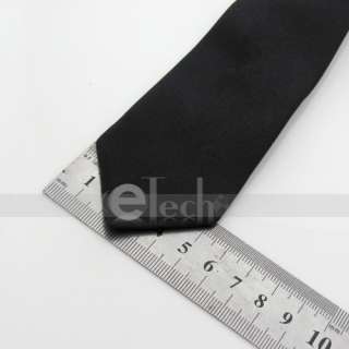 inch Skinny Slim Tie Narrow Necktie Solid Black  
