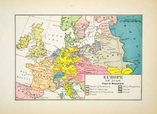   Print Map Europe Peace Westphalia Russia England Ireland Sweden Poland