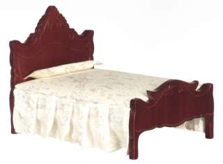 dollhouse miniature DOUBLE BED MAHOGANY VICTORIAN NEW  