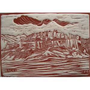   24x32 inches   `CALVI` cities and villages of corsican