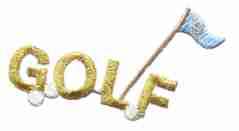 Golf Word&Flag Embroidered Iron On Appliqe Patch 650409  