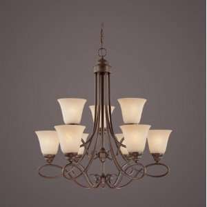  Cordova Collection 9 Light 30 Old Bronze Chandelier with 