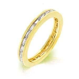  Addys 14k Gold Channel Set Baguette Shape Eternity Ring 