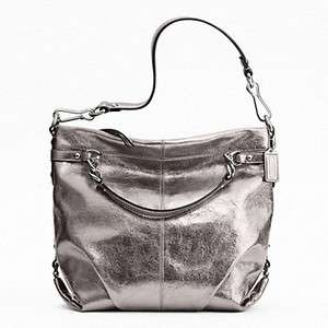   Leather Brooke Metallic Pewter Tote Handbag 17165 $358 MSRP  