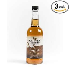 Valetta Flavor Company English Toffee Coffee Syrup, 24.5 Ounce Bottles 
