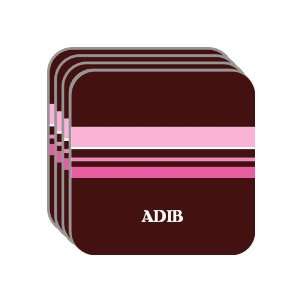 Personal Name Gift   ADIB Set of 4 Mini Mousepad Coasters (pink 