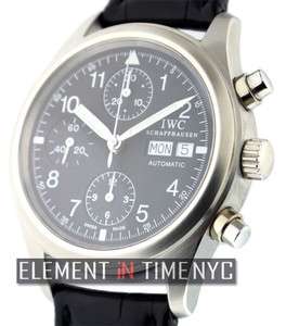IWC Pilot Chronograph Stainless Steel Black Dial 39mm IW3706 13  