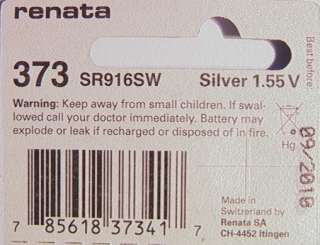 Renata 373   SR916SW Watch Battery Batteries  