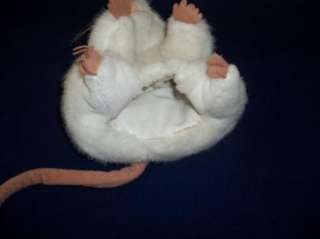 Folkmanis White Plush Stuffed Rat Hand Puppet Long Tail EUC  