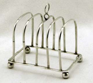 Chinese Export Silver Faux Bamboo Toast Rack c1890 Signed 