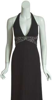 SUE WONG NOCTURNE Long Pleated Beaded Gown Dress 4 NEW  
