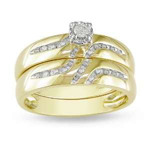 10k Yellow Gold Diamond Bridal Ring Set, (.16 cttw, GH Color, I2 I3 