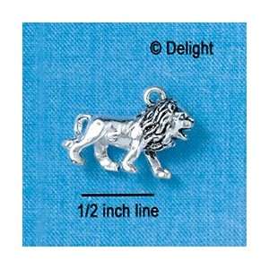    C2622+ tlf   3 D Lion   Silver Plated Charm