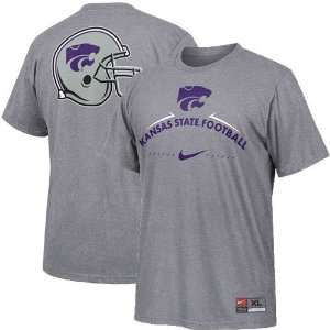  Nike Kansas State Wildcats Ash Practice T shirt Sports 