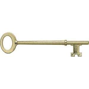  3 1/8 Brass Plated Skeleton Key With Triple Notched Bit 