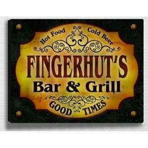  Fingerhuts Bar & Grill 14 x 11 Collectible Stretched 